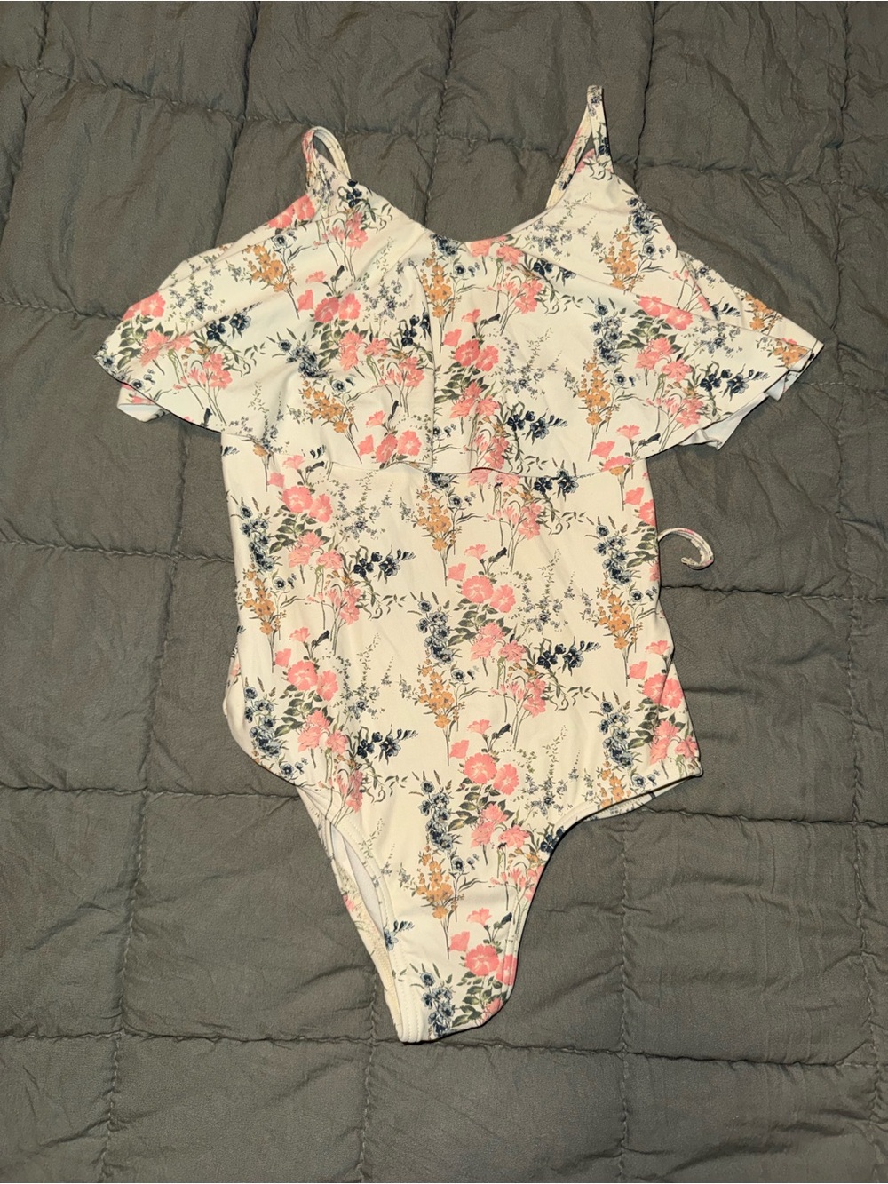 Girls O’Neill Floral Ruffle One-Piece Swimsuit - Flounce Ruffle